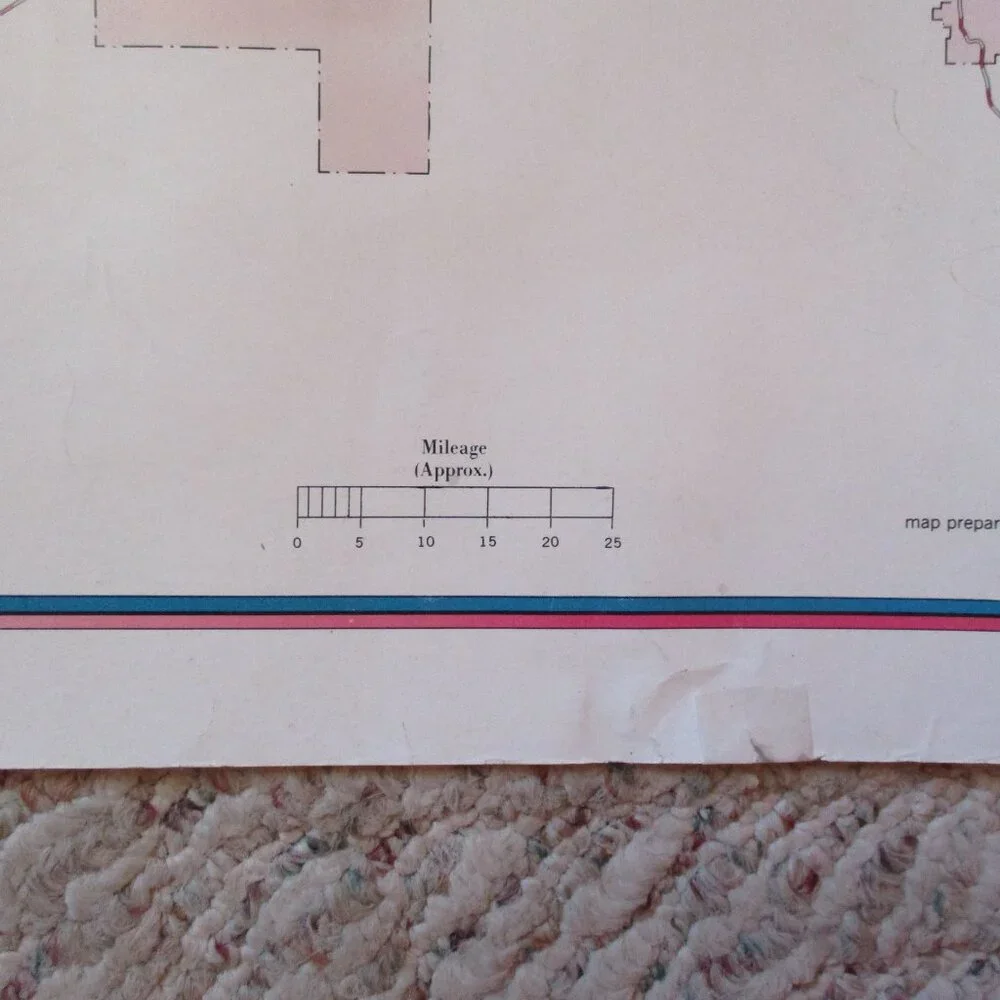 Vtg Ahasteen's Cartographic Engraving Services Navajo Nation USA Dist & Chap Map